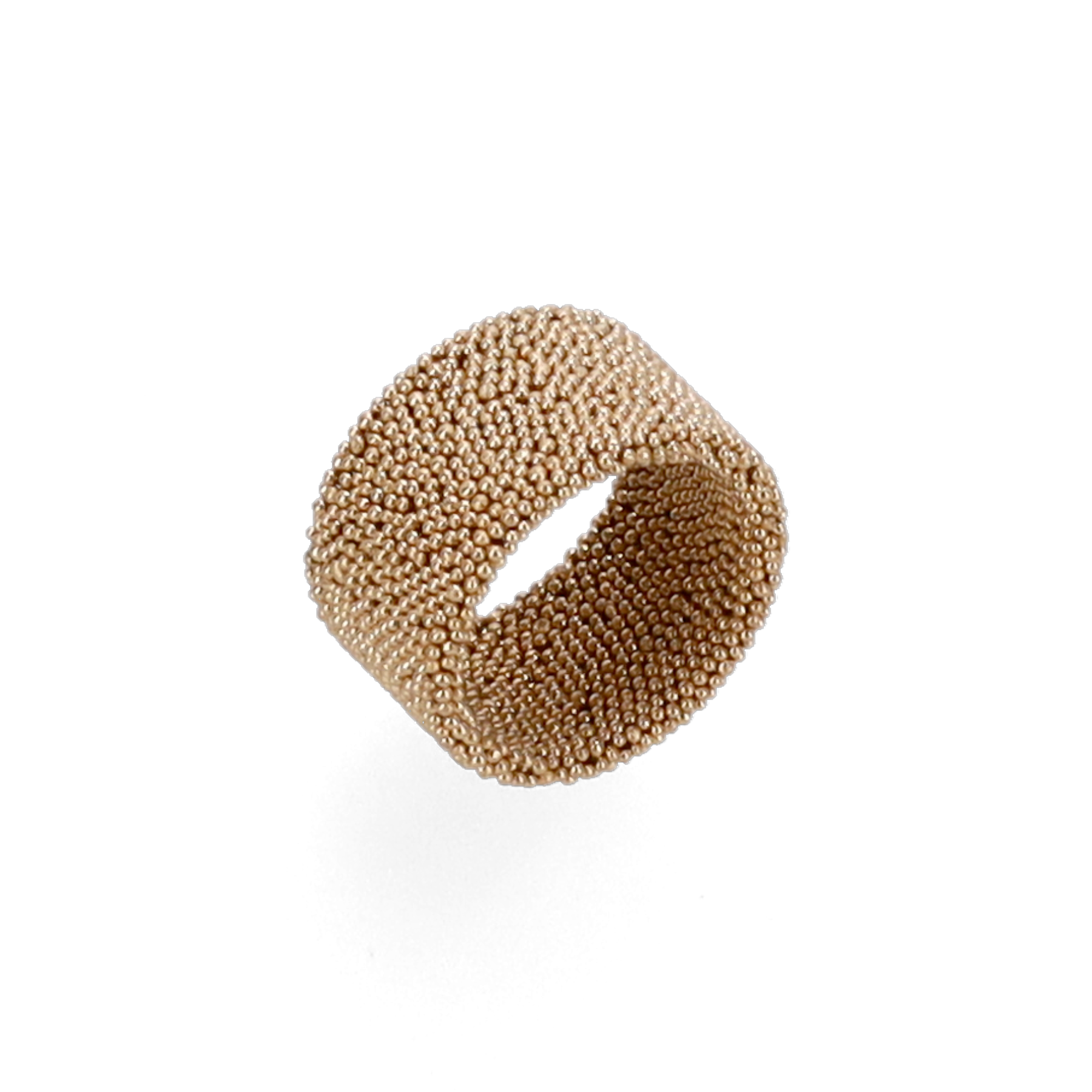 Anello Diva indossato, fascia dorata elegante in lega 8911 con micro‑gemme di bronzo.